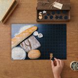 Taze Pişmiş Çeşitli Ekmekler Tasarımı 240 Parça Ahşap Puzzle Ahşap Kutuda MP03779