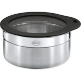 Taze Tutma Kapaklı Kavanoz, 12 Cm, Paslanmaz Çelik, Cammit Silikon Jant Kapak, Aroma Geçirmez Conta, Bulaşık Makinesinde Yıkanabilir - 0 Siyah - Option-1