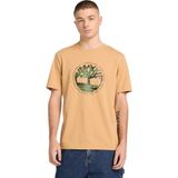 TB0A5MVREH31 Timberland Tree Logo Lake House Graphic Tee Erkek T-Shirt Kahve
