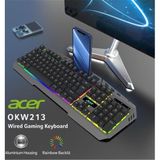 Tbl Dekor Acer OKW213 Gri Rgb Rainbow Backlit Gaming Keyboard Rainbow (Kablo Uzunluğu 1,5mt)