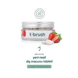 TBRUSH Çilekli Çocuk Doğal Diş Macunu Tableti - Florürlü - Glutensiz - Vegan - 90 Tablet