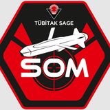 TBTK SAGE SOM Seyir Füzesi Altıgen Tasarım Arma Yaması, Cırt Bantlı, Kırmızı-Siyah