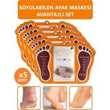 TBY Shop Ayak Soyucu Çorap Ölü Derileri Soyan Ayak Çorabı Peeling Maskesi 5 Adet