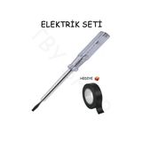 Tbyshop Elektrik Seti Düz Çelik Uçlu Kontrol Kalemi - Hediye Elektrik Bandı