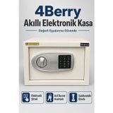 TC-002 Akıllı Elektronik Kasa, Şifreli Çelik Para Kasası, Acil Durum Anahtarlı ve Sabitlenebilir Güvenlik Kasası Beyaz