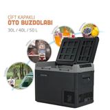 TC21-18 Çift Kapaklı 50 Litre Taşınabilir Araç Buzdolabı 12V/24V/220V Uyumlu