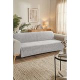TCH Home Living Bambu Gri Süngerli Kayma Yapmaz Yumuşak Koltuk Örtüsü Puantiyeli Noktalı Şal Desen 170X210 cm - 170 x 210 cm