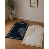TCH Home Living Kalpli 2’li Seccade Takımı 70X120 cm Kaymaz Tabanlı – Çeyizlik, Gelin Bohçası, Hediyelik Seccade Seti 01234 - Siyah - Bej - Altın - 70 x 120 cm