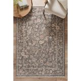 TCH Home Living Mira Vintage Bambu Polyester Eskitme Iskandinav Desenli Soft Dokuma Halı Salon Mutfak Oturma Yatak Odası Koridor Halısı - Koyu Gri - 300 x 400 cm