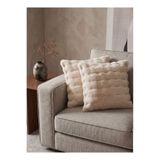 TCH Home Living SoftCloud Bubble Tavşan Tüyü Peluş Dekoratif İkili Yastık Kırlent Kılıfı Bej 43x43 cm ( 2 Adet )