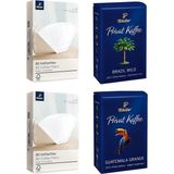 Tchibo Brazil Mild 250 gr + Guatemala Grande Filtre Kahve 250 gr + 80'li Filtre Kahve Kağıdı x 2 Paket - 500 gr - Kağıt ve Metal Filtre
