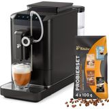 tchibo esperto2 milk tam otomatik kahve makinesi, tek dokunuşla süt fonksiyonu ve espresso, caffè crema, capuccino ve süt köpüğü ıçin 2 fincan fonksiyonu, granit siyah - kahve tadım seti dahi