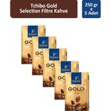 Tchibo Gold Selection Öğütülmüş Filtre Kahve 250 gr x 5 Adet Yoğun Aromalı Kafeinli Kahve - 1 Adet