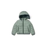Tchibo Unisex-child Coat Tchibo Çocuk Kapitone Mont Düz Yeşil
