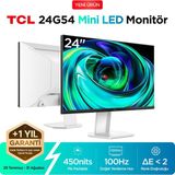 TCL 24G54 Ofis ve Çalışma Monitörü 24" 100Hz Fhd Mini LED Va Panel Ev, Okul ve Iş Ekranı (Hdmı+Vga, 400 Nits, Göz Koruma) (TCL Türkiye Garantili) - 5 ms - 100 Hz
