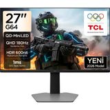 TCL 27G64 Gaming Monitörü 27" 1ms 180Hz Qhd 2k Qd-Mini LED Oyuncu Monitörü (Hdmı+Dp, Fast-Hva Panel, Hdr 600, Freesync) (TCL Türkiye Garantili) - 1 ms - 180 Hz