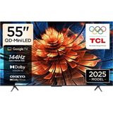Tcl 55 Inç Akıllı Tv 55Q6C 4K Qd-Mini LED Renkli Quantum Crystal HDR10+ Oyun Google Tv, 144Hz Doğal Yenileme Hızı, Onkyo 2.1 Hi-Fi Ses Sistemi, Dolby