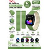 TCL MT 42X MoveTime Uyumlu Yeşil Manyetik Mıknatıslı Antialerjik Silikon Çocuk Akıllı Saat Kordonu Kol Bandı