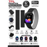 TCL MT 48X MoveTime Uyumlu Siyah Manyetik Mıknatıslı Antialerjik Silikon Çocuk Akıllı Saat Kordonu Kol Bandı