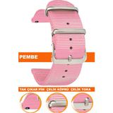 tcl mt42 mt42x mt43 mt46 akıllı çocuk saati uyumlu premıum nato kumaş tekstil saat kordonu kayışı f39clds-p - Pembe