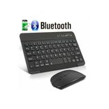 TCL Tab 10L 10.1" Tablet İçin Uyumlu Slim Şarjlı Bluetooth Klavye ve Mouse Seti Siyah