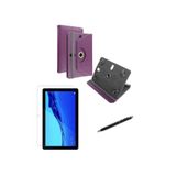 TCL Tab 7 LITE 7" Uyumlu Üniversal Dönerli Standlı Tablet Kılıfı +Dokunmatik Tablet Kalemi Hediye Mor