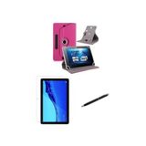 TCL Tab 7 LITE 7" Uyumlu Üniversal Dönerli Standlı Tablet Kılıfı +Dokunmatik Tablet Kalemi Hediye Pembe