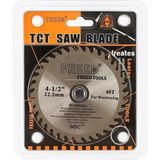 Tct Daire Testere Diski, 115 Mm, 40 Diş, 22.2 mm Delik Çapı, 1055 Karbon Çelik, Krom Vanadyum Yüzeyli, Parlatılmış ve Nikel Kaplamalı, Ağaç ve Sunta Için, Kesim Bıçağı