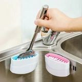 TCX Vakumlu Mutfak Lavabo Fırçası Çatal Kaşık Temizleme Aparatı Çift Taraflı - 1 Adet