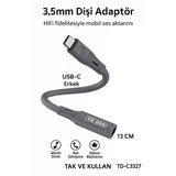 Td-C3327 Type-C-3.5Mm Kulaklık Dönüştürücü Hifi Ses Aktarımı Dac Çipli Tak Ve Kullan 13Cm