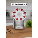 Td Home ''melamin Kırılmaz Kırmızı Kahveci Çay Tabağı 18'li''
