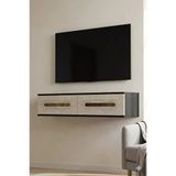 Tda1220atg - Rany120 Duvara Montaj Tv Stand, Tv Rafı, Tv Sehpası Antrasit - Traverten - Gold 120Cm