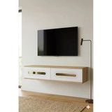 Tda1220dbg - Rany120 Duvara Montaj Tv Stand, Tv Rafı, Tv Sehpası Safirmeşe - Beyaz - Gold 120Cm