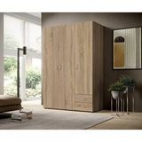 Tdesigno Ahu Giyinme Dolabı - Çok Amaçlı Dolap - Gardırop 120 Cm-3 Kapaklı-2 Çekmeceli ATLANTİKÇAM