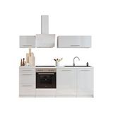 Tdesigno Almora Hazır Mutfak Dolabı 220Cm - Parlak-Beyaz Laminat Tezgah Dahil-