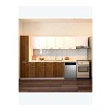 Tdesigno Avlonya Hazır Mutfak Dolabı Kiler Dahil 320cm-beyaz Laminat Tezgah Dahil-bulaşıkmakinesi Yeri Mevcut Ceviz