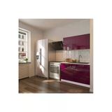 Tdesigno Bade 120 CM Parlak Mürdüm Mutfak Dolabı