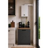 Tdesigno Bien Kombi Alt Dolabı – Kahve Köşesi - Çok Amaçlı Dolap - Erzak - Mutfak - Kiler Dolabı - 50 Cm - Antrasit-atlantikçam Tezgahlı Çok Renkli