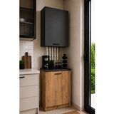 Tdesigno Bien Kombi Dolabı – Kahve Köşesi-çok Amaçlı Dolap -erzak-mutfak-kiler Dolabı - 50 Cm - Antrasit-atlantikçam Çok Renkli