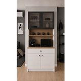 Tdesigno Fa Çok Amaçlı Dolap-mikrodalga-erzak-airfryer-mutfak-kiler Dolabı-kahve Köşesi-90cm Beyaz-Atlantikçam