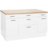 Tdesigno Helin Mutfak Alt Modül 130 Cm Beyaz -Tezgah Dahil