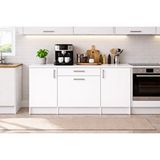 Tdesigno Kali Alt Modül-çok Amaçlı Dolap -140 Cm -3 Kapaklı-1 Çekmeceli-laminat Beyaz Tezgah Dahil - Beyaz