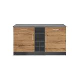 Tdesigno Katya Mutfak Adası Alt Modül 130 Cm Antrasit-Tezgah Dahil
