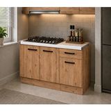 Tdesigno Lark Mutfak 3 Kapaklı 1 Çekmeceli Mutfak Alt Modül 100 Cm - Çok Amaçlı Dolap -beyaz Laminat Tezgah Dahil - Atlantikçam