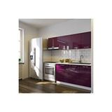 Tdesigno Lida 200 cm Parlak Mürdüm Mutfak Dolabı
