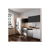 Tdesigno Manza Hazır Mutfak Dolabı 120cm - Parlak-beyaz Laminat Tezgah Dahil-bulaşık Makinesi Yeri Mevcut Antrasit