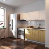 Tdesigno Melodi 200 CM Safir Meşe Beyaz Mutfak Dolabı