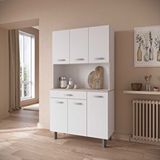 Tdesigno Menekşe Çok Amaçlı Dolap-Mikrodalga-Erzak-Airfryer-Mutfak-Kiler Dolabı-Kahve Köşesi-Beyaz-120CM