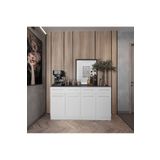 Tdesigno Salsa 4 Kapaklı-2 Çekmeceli Mutfak Alt Modül -200 cm - Çok Amaçlı Dolap -Beyaz-Tezgah Dahil