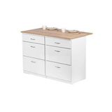 Tdesigno Şans Mutfak Adası -6 Çekmeceli Alt Modül 120 Cm Tezgah Dahil Beyaz